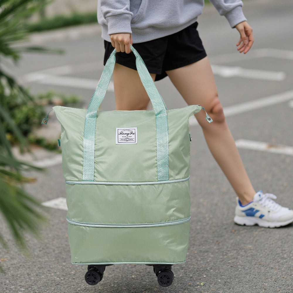 Travel Bag with Detachable Wheels, Expandable Duffel Bags for Women, Foldable Rolling Duffle Bag with Wheels, Carry on Luggage, Gift for Men Women Suitcases