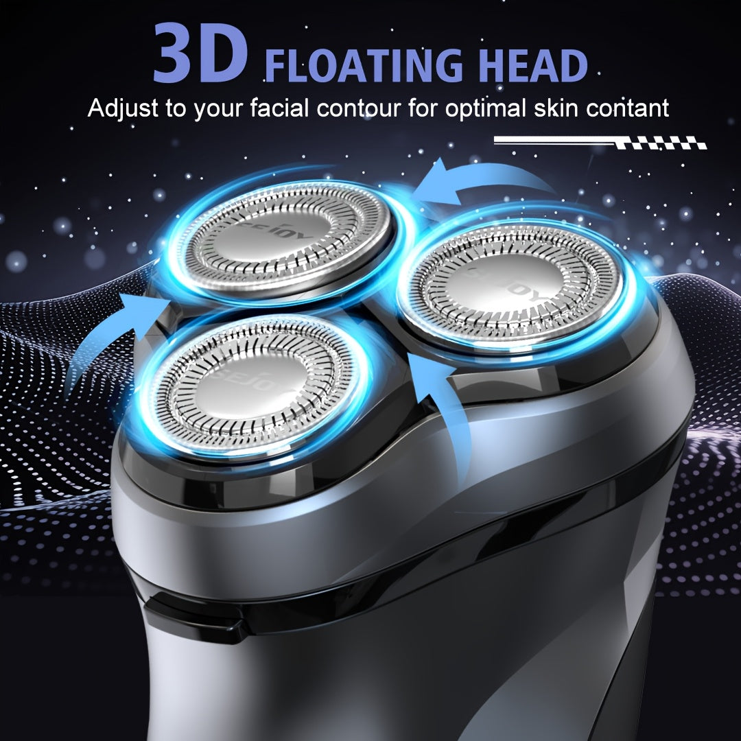 SEJOY Men' Electric Razor - Wet/Dry Shaver with Pop-Up Trimmer, 1-Hour Quick Charge, 3D Floating Head & LCD Power Display - Rechargeable - Shaver Suitable for Face & Body Hair