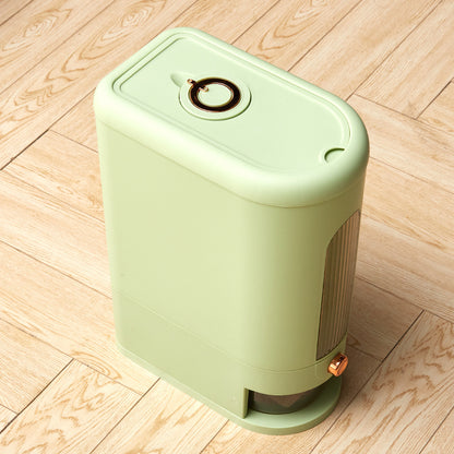 5-10KG Rice Dispenser Type Rice Holder Dispenser Rice Holder Bucket with Measuring Cup for Flour, Beans, Rice, Cereal, Pet Food, Large Countertop Grain Storage Container, Green