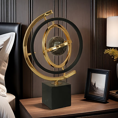 Elegant Metal Globe Decor - Modern Desktop Ornament for Home, Office, and Study, Perfect Christmas Gift