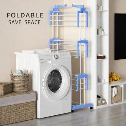 4 Tier Extra Large Clothes Airer Indoor Foldable Outdoor Laundry Dryer Rack Line Hangable Hanger Racks