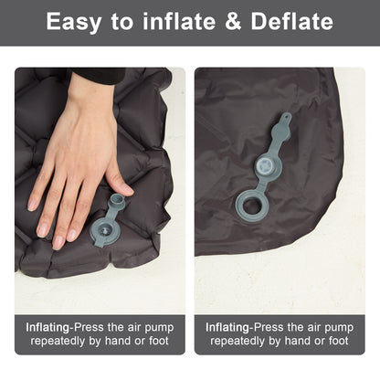 Camping Double Sleeping Pad - Ultra-Light Camping inflatable sleeping pad with Foot Pump, Compact Inflatable Portable Mat for Backpacking, Hiking, Car Travel, Beach, And Tent