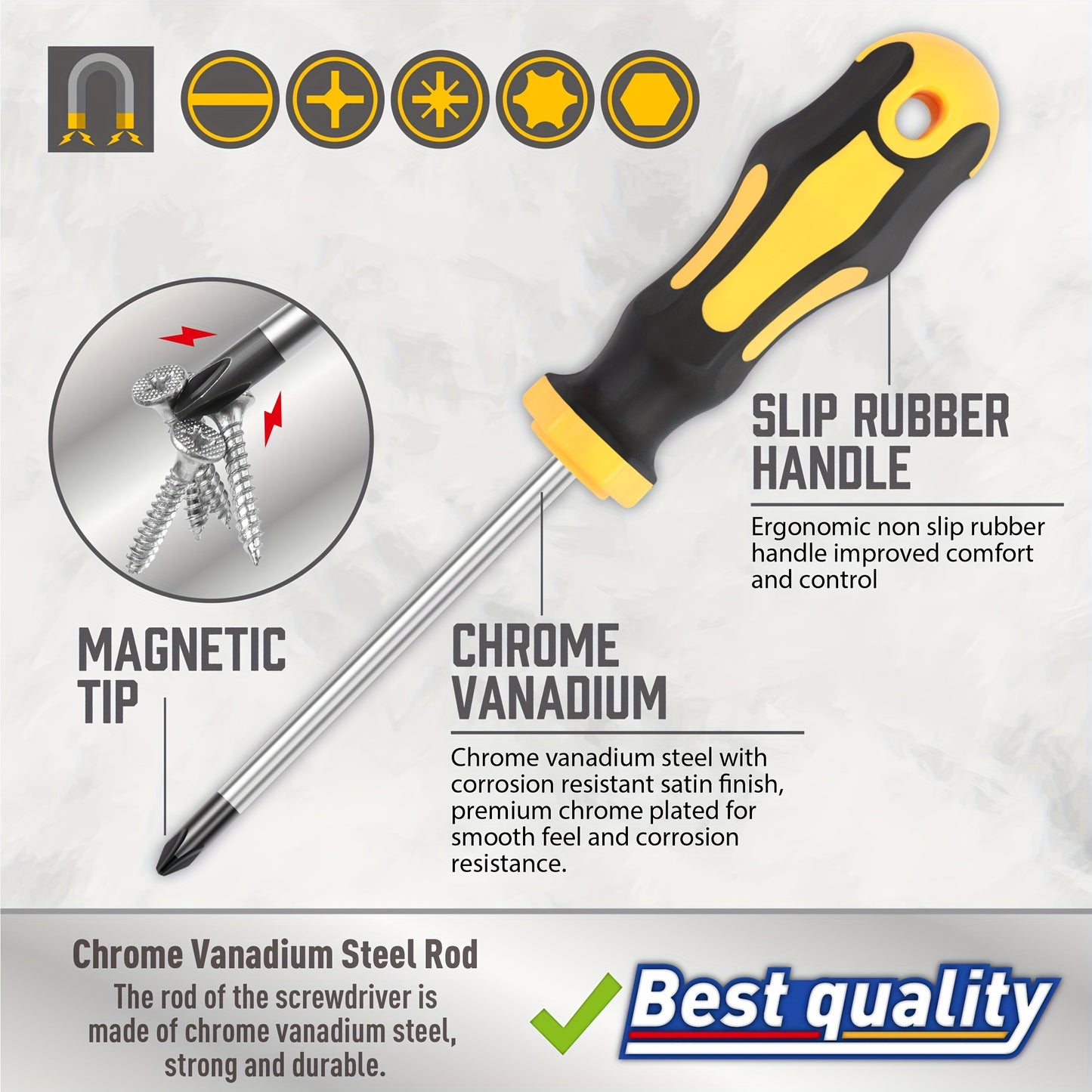 43pcs Magnetic Screwdriver Set with Slotted Phillips Hex Rice Character Plum Blossom and Precision Screwdrivers Magnetic Demagnetizer Tool