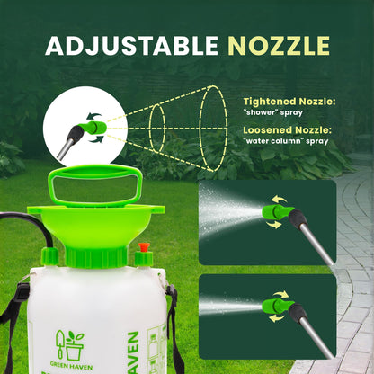 1pc 8L Pump Pressure Sprayer – Manual Garden Water Spray Bottle with Adjustable Shoulder Strap – High Pressure Sprayer for Plants, Lawn Care, Weed Control & Household Cleaning