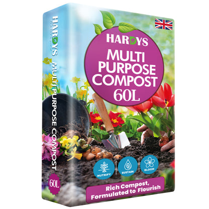 Hardys Multi Purpose Compost - Potting & Seed Compost for Outdoor Plants | All Purpose Indoor Plants Potting | Nutrient Rich Fertiliser for Garden, Pots, Planter Beds
