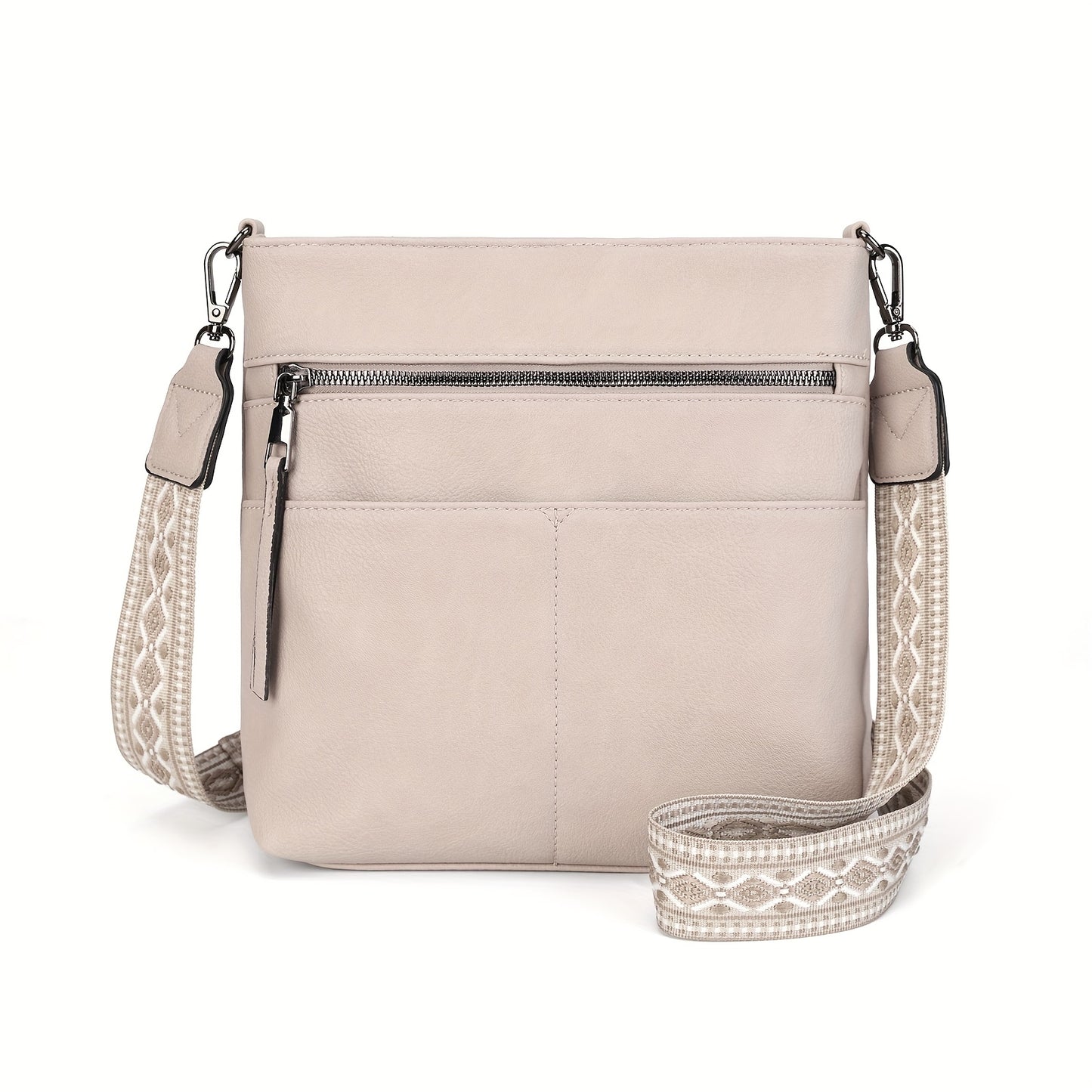 New Women's Shoulder Bag - Large Capacity Crossbody Bag with Fashionable Jacquard Wide Shoulder Strap - Simple Yet Stylish, High-quality Commuter Bag for Women