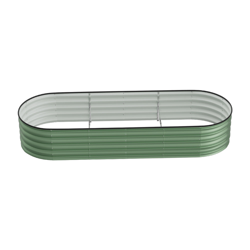 Extra Large Raised Beds for Garden, Oval Planter Box with Plant Climbing Frame, Outdoor Raised Planters for Vegetables, Flowers & Herbs, Bottomless Metal Garden Bed