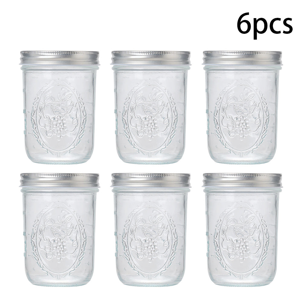 Round Wide-Mouth Mason Jar, Glass Sealed Jar with Lid, 550ml (18.6oz) Large Capacity Storage Container, Perfect for Canning, Juices, and Jams