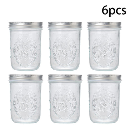 Round Wide-Mouth Mason Jar, Glass Sealed Jar with Lid, 550ml (18.6oz) Large Capacity Storage Container, Perfect for Canning, Juices, and Jams