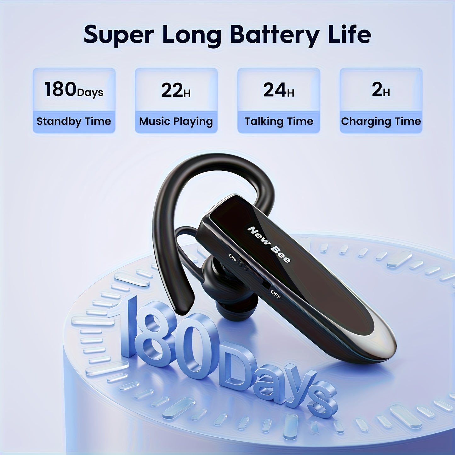 Single-ear Wireless Earphones, New BeeB41 Basic Wireless Hands-free Earphones, In-ear Wireless Earphones, Audio Earphones, Telephone Wireless Earphones With Microphone, Suitable For Both Ears, Long-range, Wireless Dual-device Connectivity