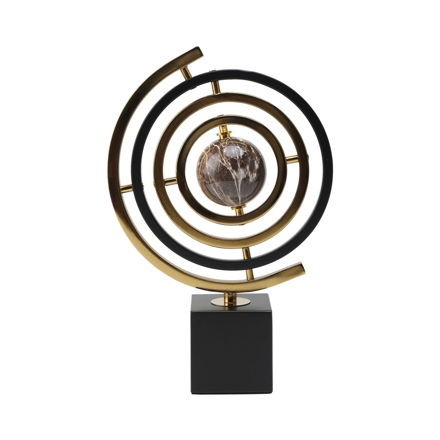Elegant Metal Globe Decor - Modern Desktop Ornament for Home, Office, and Study, Perfect Christmas Gift