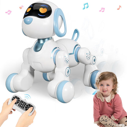 Remote Control Robot Dog Toy, RC Dog Programmable Smart Interactive Robotic Pets, RC Stunt Robot Toys Imitates Animals Music Dancing Handstand Push-up Follow Functions for Boys Girls Toy White