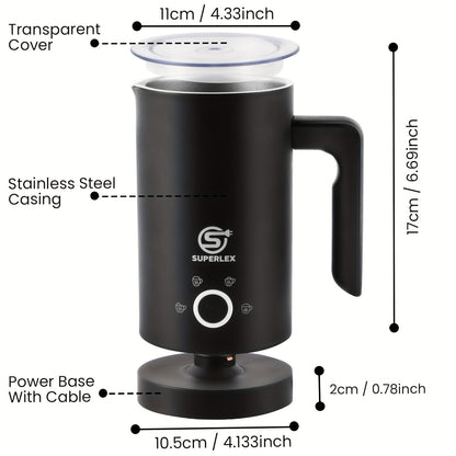 SUPERLEX Electric Automatic Milk Frother 4-In-1 Function, Milk Steamer Heater for Hot Cold Chocolate Latte Cappuccino Macchiato Warmer