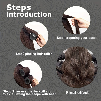 Curling Iron Set of 50pcs, Self-Gripping, No-Heat Curling Rods Suitable for Long Hair And Medium-Short Hair, Includes Hair Clips, a Tail Comb, Air Bangs, Lazy Curling, Hairstyles for Beauty Salons
