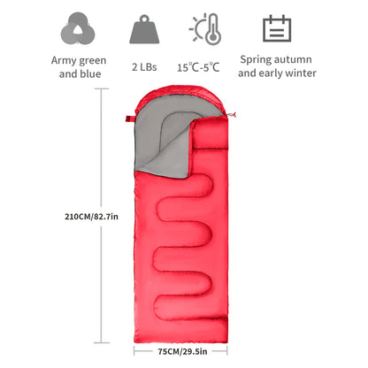 1pc Sleeping Bags For Single Adults, 4 Season Envelope Lightweight Compact Ultralight Backpacking With Portable Carry Bag For Summer, Camping, Hiking & Travel, Indoor & Outdoor Use