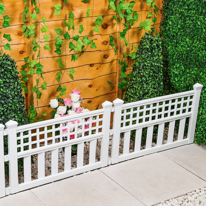 Taylor & Brown Pack of 4 Plastic Fence Panels Garden Path Lawn Edging Flower Plant Border Landscape Decorative Versatile Panels, 4 Panels, Total Length 240cm