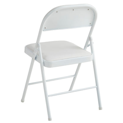 Faux Leather Folding Chairs Set of 4 with Metal Frame & Padded Seat – Foldable Dining, Office & Reception Chairs, Easy Fold & Store, 7 Colours