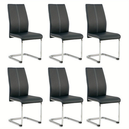 Modern Cantilever Dining Chair - Neutral Leather And Metal Design, Ergonomically Comfortable for Today'S Living Areas