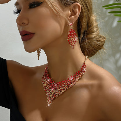 Middle Eastern Hot Selling Exaggerated Necklace Earrings Jewelry Set Fashionable Vintage Luxury Wedding Accessories