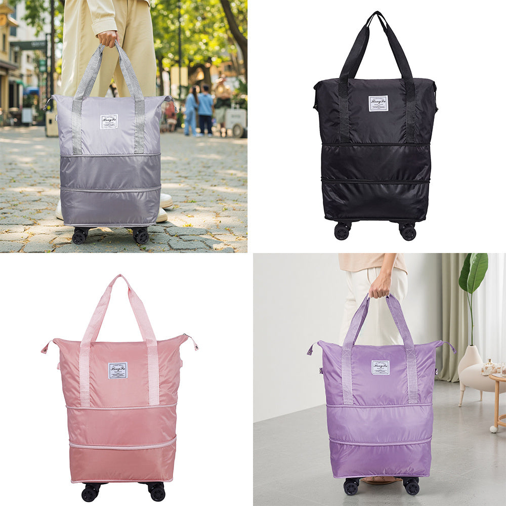 Travel Duffle Bag with Removable Wheels, Luggage, Suitcases, Expandable Sports Gym Bag for Women Men, Dry Wet Holdall Luggage Weekend Overnight Bags for Swimming