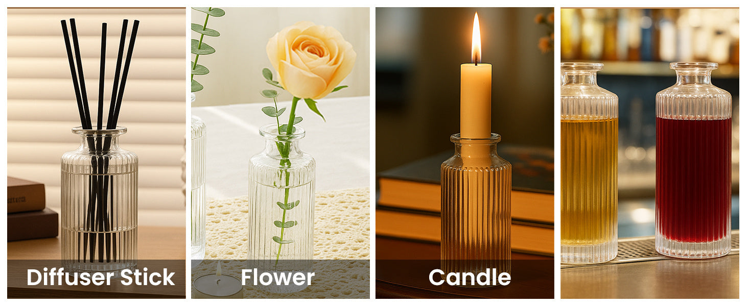 clear glass bud vase set — construction detail 14