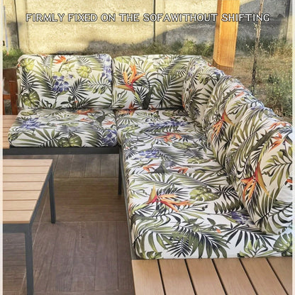 Xiancao Purple Sofa Cushion Cover, Suitable for 1/2/3 Seat Patio Sofas, Featuring an Outdoor Elastic Thick Design with Seasonal Prints