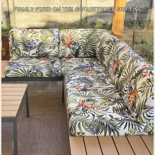 Xiancao Purple Sofa Cushion Cover, Suitable for 1/2/3 Seat Patio Sofas, Featuring an Outdoor Elastic Thick Design with Seasonal Prints