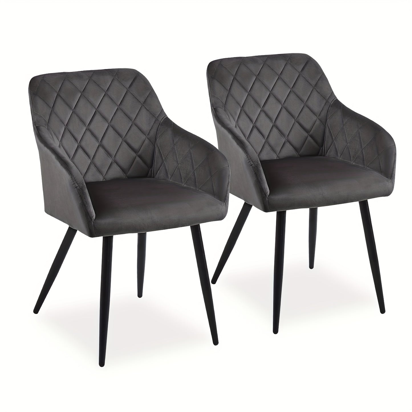 Velvet Leisure Dining Chairs , Upholstered Seat with Arms And Metal Legs , Set Of 2/4 , Occasional Living Room Bedroom Lounge Reception Chairs