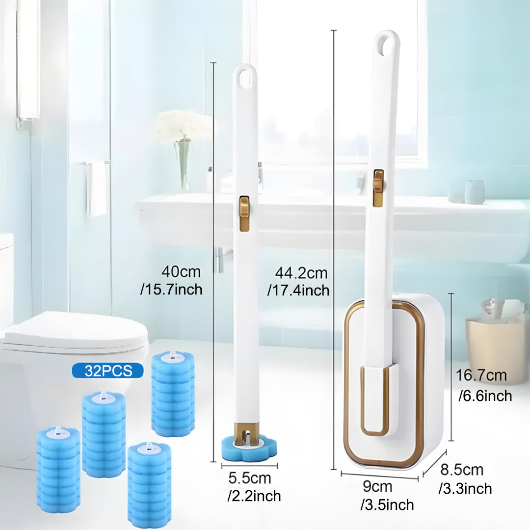Toilet Brush Set, Toilet Brush and Holder with 32 Brush Heads, for Bathtub, Sink, Bathroom, Bathroom Glass Door, Outdoor Tools, Fish Tank, Pet Supplies
