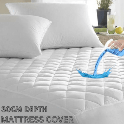 4B Extra Deep Quilted Mattress Protector – 30cm Fitted Bed Cover, 5 Sizes (Single, 4FT, Double, King, Super King)