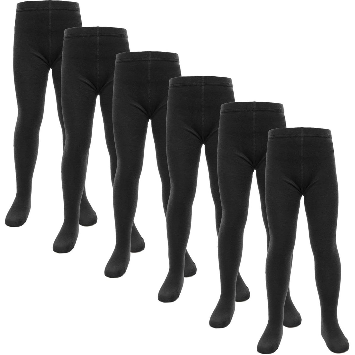 3 / 6 / 12 Pack Girls Tights for School and Everyday Wear 3-12 Years, Comfortable, Stretchy, Breathable Tights for Girls in Black Grey School Tights
