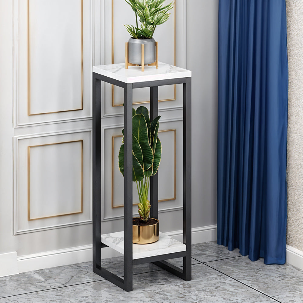 2-Tier Metal Plant Stand Indoor & Outdoor – Space-Saving Multi-Layer Potted Plant Rack for Living Room, Balcony & Bedroom | Sturdy, Easy Assembly | Black or White