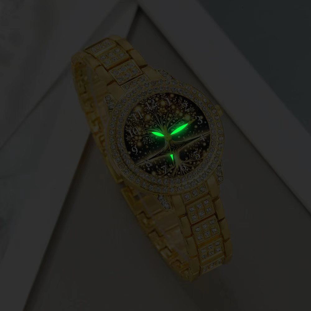 1pc Round Dial Elegant Business Minimalist Luminous Quartz Watch And 5pcs Jewelry Wedding Anniversary Gift Corporate Event Staff Gift High-End Business Women'S Daily Wear And Gift Occasions Perfect Choice Birthday Gift And Holiday Party Gift for Wom