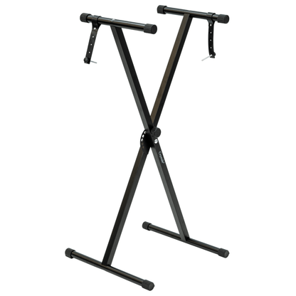 X-Frame Keyboard Stand - Height Adjustable Single/Double Braced for Keyboards, Synthesisers and Digital Pianos - Black