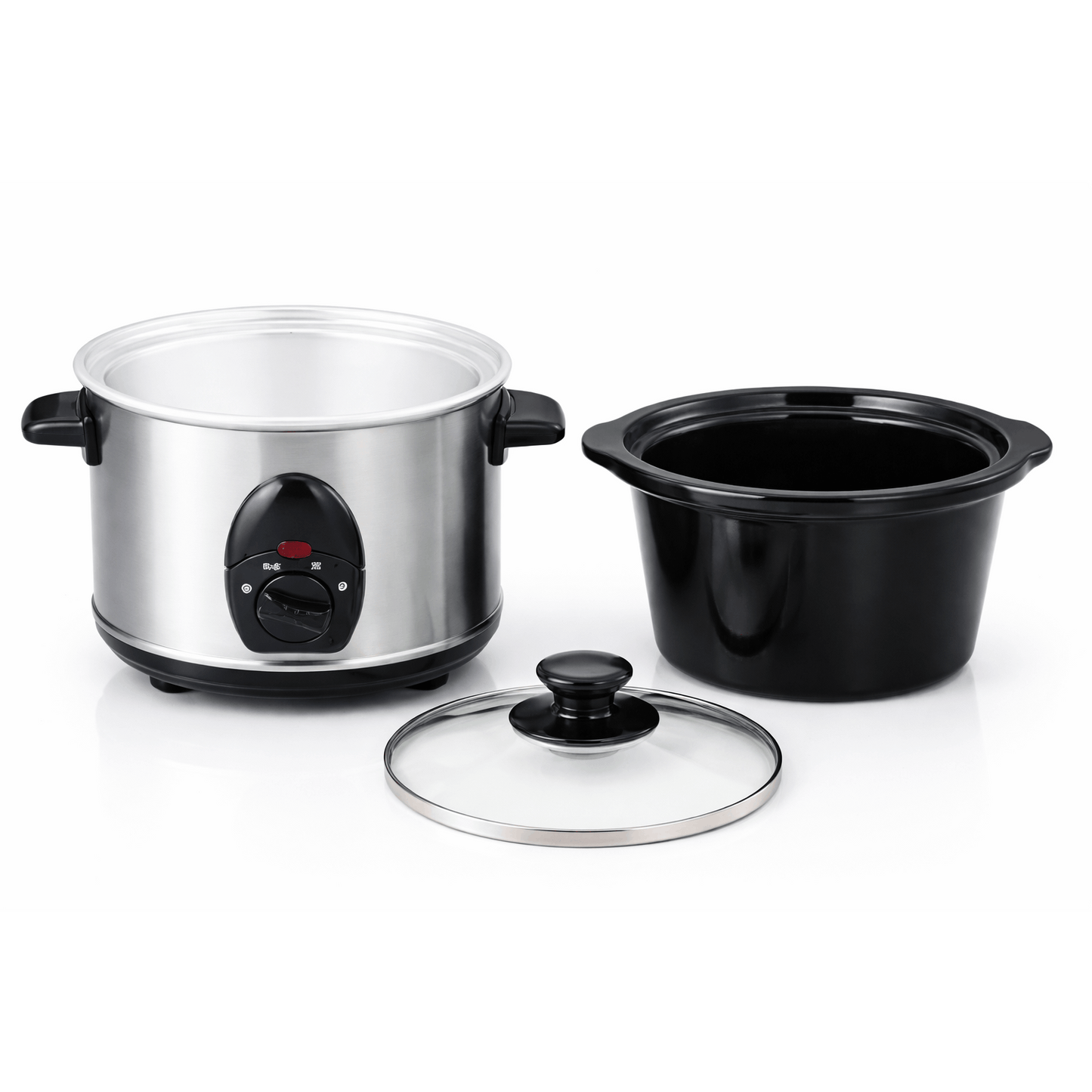 1.5Ltr Oval Slow Cooker 120W Removable Pot, 3 Heat Settings, Tempered Glass Lid, Compact Family Size Cooker - 3 Heat Settings - Removable - Power & Temp Indicator Light - Toughened Glass Lid - Cool Touch