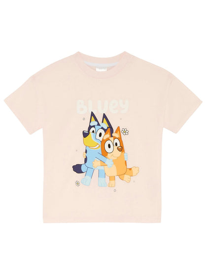 Bluey Girls Three Pack 100% Cotton Oversized Shoulders T-Shirts Bingo