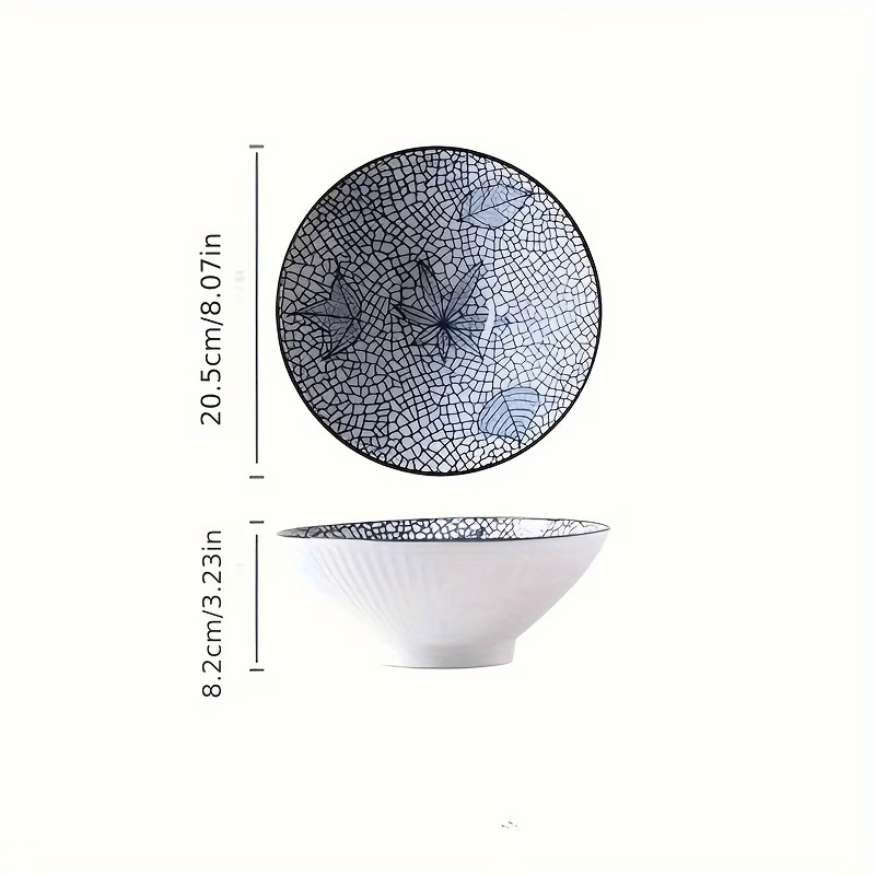 4pcs Ceramic Plates Set, 20.5 cm - Italian Pasta Bowls，Elegant Round Dinner Plates with Delicate Patterns, Durable and Easy to Clean, Perfect for Home, Dorm, Kitchen, Restaurant - All-Season Use, Kitchen Essential, Fashionable Tableware, High-Quality Dish
