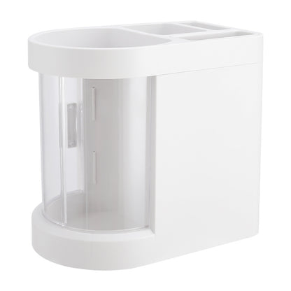 Desktop Storage Box, 4 Drawers and 1 Top Platform, Desk Organizer with Drawer, Display Case and Cosmetic Storage Box, Great for Bathroom, Dresser, Countertop Cosmetic Organiser, White