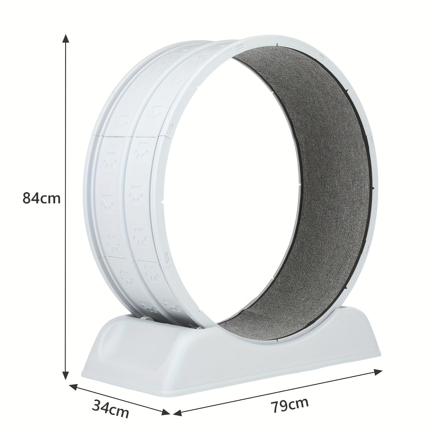 Cat Exercise Wheel, Plastic Wheel with Carpeted Runway, Easy to Install & Fitness & Health, Suitable for Most Cats, 79 Cm, for Indoor Cats