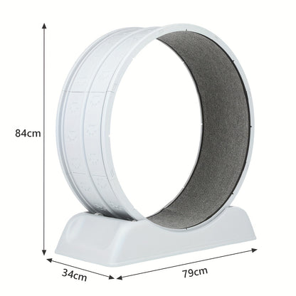 Cat Exercise Wheel, Plastic Wheel with Carpeted Runway, Easy to Install & Fitness & Health, Suitable for Most Cats, 79 Cm, for Indoor Cats