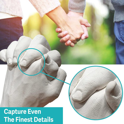 Hand Moulding kit Couples Holding Hands 3D Keepsake Hand Casting kit Unique Personalised Couple Gifts for Her & Him Adults Anniversary, Wedding, Birthday