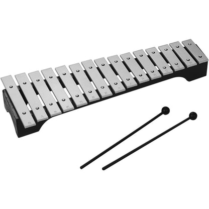 15-Note Xylophone Glockenspiel Wooden Base Aluminum Bars with Mallets Percussion Musical Instrument Gift with Carrying Bag