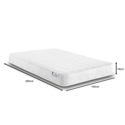 Hybrid Spring Mattress 18CM Deep Memory Foam Open Coil Kids Single Double King All Sizes UK Made BS7177