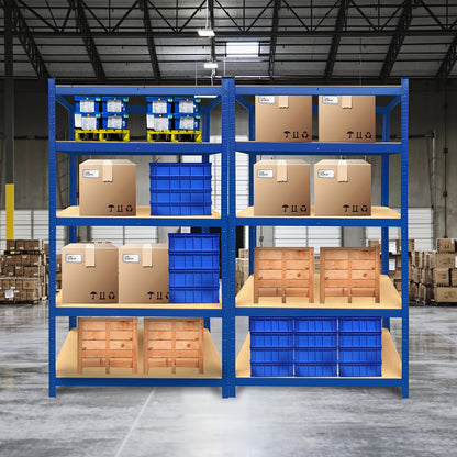 5-tier Heavy-duty Racking, Bolt-free Industrial Racking, Adjustable Metal Storage Rack, Maximum Load Capacity Up to 875kg, Store Display Rack for Home, Garage, Shed, Warehouse, Office, Basement, 150/180cm, Utility Racks