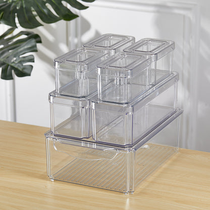 7/10-Pack Clear Stackable Refrigerator Organizer Bins - Multi-Purpose Food Storage Containers for Fridge, Freezer, Pantry - Ideal for Fruits, Vegetables, Meat - Durable PET, Easy to Clean, Fridge Storage Boxes and Containers