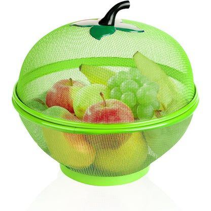 Fruits Bowl Basket Apple Shape Mesh with lid Tabletop Vegetable Holder Keep Unwanted Pets & Insects Out Kitchen Dishwashing Drain Basket