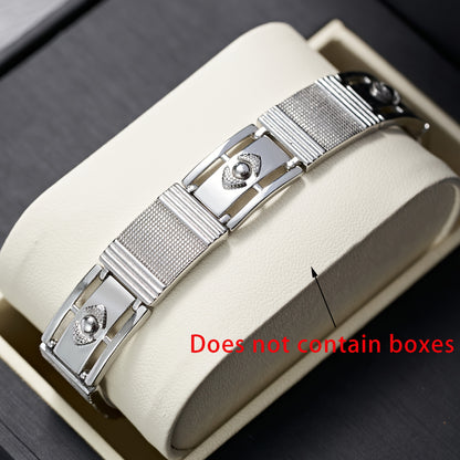 1pc Luxurious Golden Cuffed Women Men Square Bangle Wide Wristband Jewelry Gift