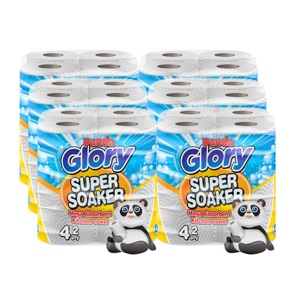 Panda Glory Kitchen Roll – 24 Rolls 3-Ply Paper Towels, Ultra Absorbent & Strong, Bulk Buy for Home, Office & Commercial Use, Ideal for Cleaning, Spills, Cooking & Wiping, Cost-Effective Household Essentials with Soft Touch & Long-Lasting Performance