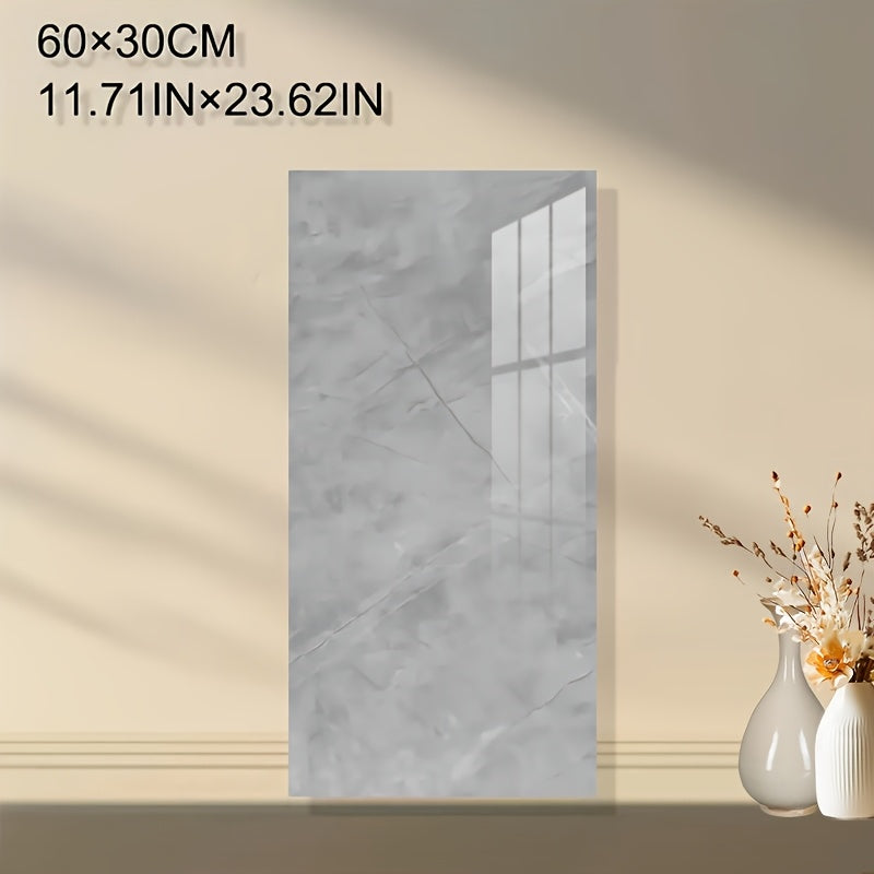 10-20pcs Contemporary Marble Pattern Self-Adhesive Wall Stickers - Waterproof & Oil-Resistan, Glossy Finish, Easy Peel & Stick for Kitchen, Bathroom, Glass, Walls - Removable Modern Home Decor, Bathroom Wall Stickers, Kitchen Decor, Glossy Finish