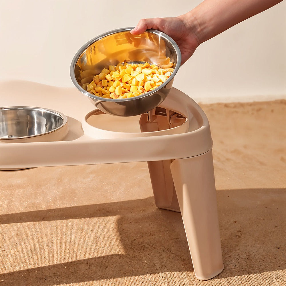 Raised Dog Feeding Station with 2 Stainless Steel Bowls – Adjustable Height Elevated Dog Bowl Stand, Non-Slip Base, Ideal for Large Dogs & Joint Support